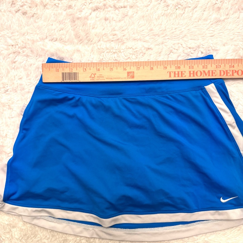 Nike size small Dri-FIT Tennis Skort Skirt Blue & White Activewear preppy stripe - Picture 6 of 6
